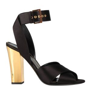 Tom Ford Black and Gold Heeled Sandals